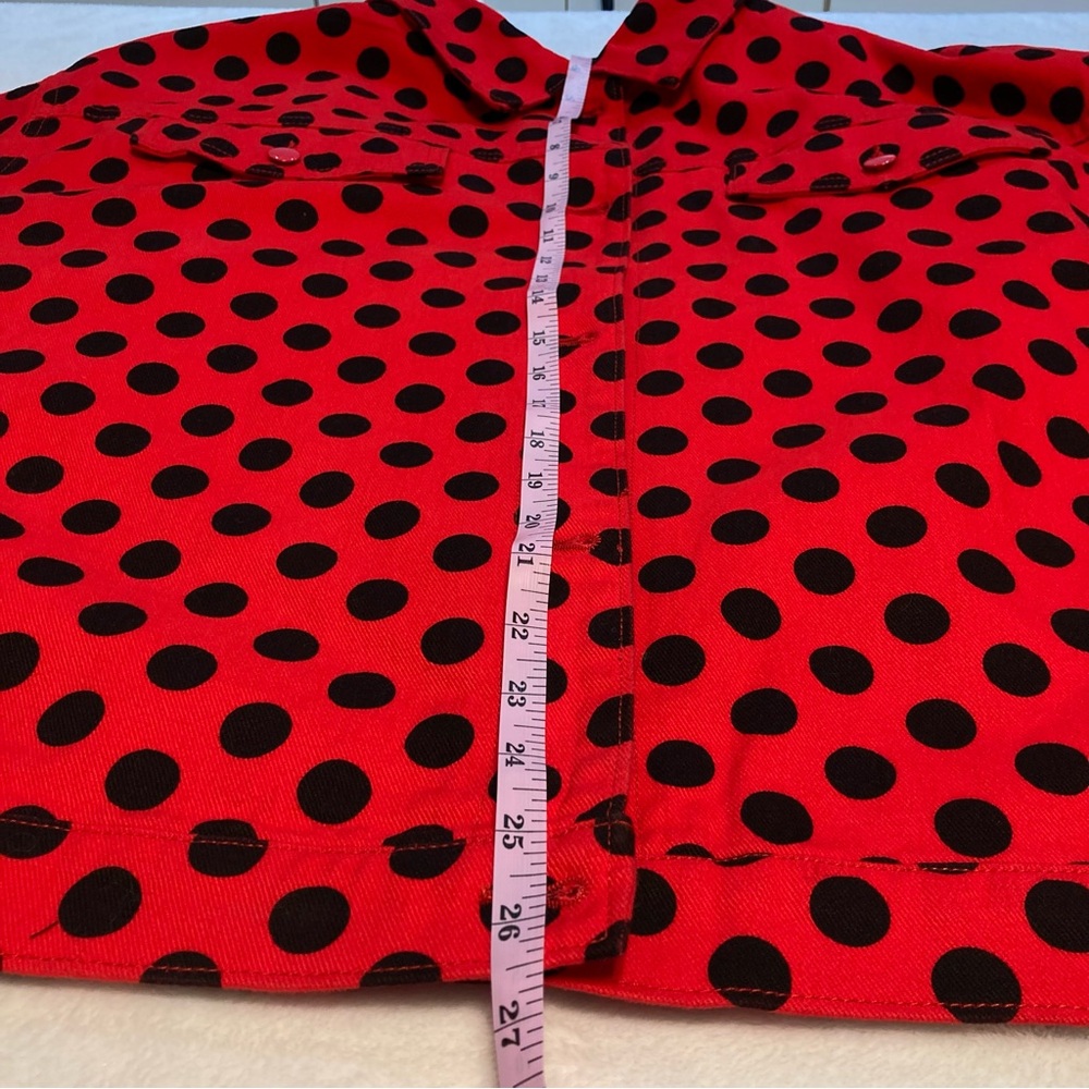 NWT Disney Parks Minnie Mouse Red and Black Jean Style Jacket Women’s - Picture 14 of 14